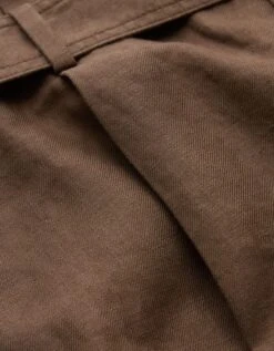 AE77 Premium Linen Trouser Short Brown -American Eagle Fashion 7302 4507 200 d3