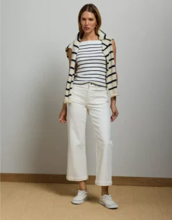 AE77 Premium Bootcut Crop Jean White