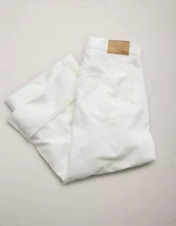 AE77 Premium Wide Crop Cuff Jean White -American Eagle Fashion 7302 4598 100 b
