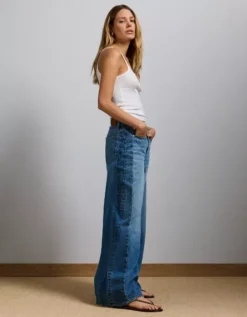 AE77 Premium Super Wide Side Stripe Jean Medium Wash -American Eagle Fashion 7302 4599 936 l2