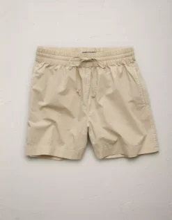 AE77 Premium Pull-On Poplin Short Bone Khaki -American Eagle Fashion 7302 4638 210 f