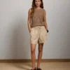 AE77 Premium Pull-On Poplin Short Bone Khaki