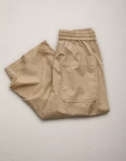 AE77 Premium Pull-On Poplin Pant Khaki -American Eagle Fashion 7302 4688 212 b