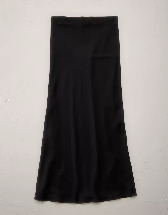 AE77 Premium Satin Slip Skirt Black 4 AE77 Premium Satin Slip Skirt Black - Image 4