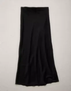 AE77 Premium Satin Slip Skirt Black 8 AE77 Premium Satin Slip Skirt Black -American Eagle Fashion 7302 4725 001 f