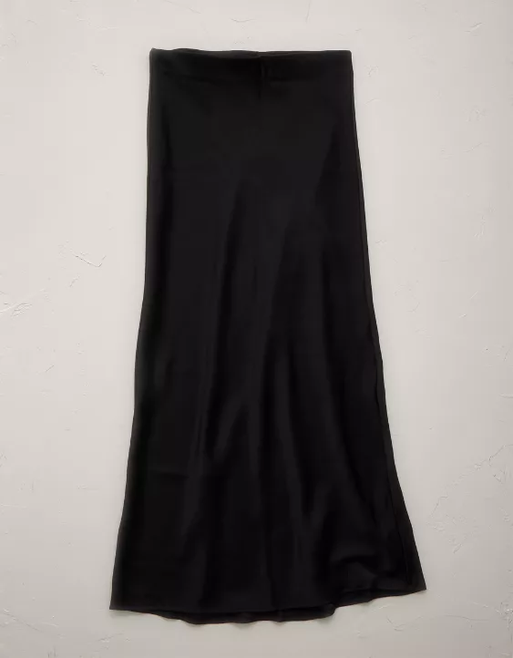 AE77 Premium Satin Slip Skirt Black 3 AE77 Premium Satin Slip Skirt Black - Image 3