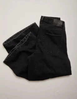 AE77 Premium Super Wide Jean Black -American Eagle Fashion 7302 4816 001 b