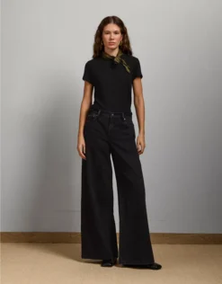 AE77 Premium Super Wide Jean Black