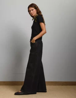 AE77 Premium Super Wide Jean Black -American Eagle Fashion 7302 4816 001 os