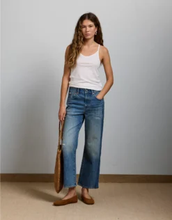 AE77 Premium Bootcut Crop Jean Medium Wash
