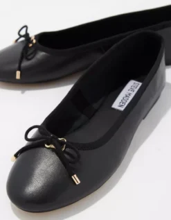 Steve Madden Women's Blossoms Black Leather Shoes -American Eagle Fashion 7410 6309 001 d1