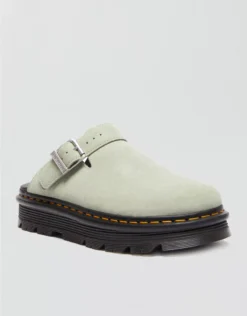 Dr. Martens Zebzag Suede Slingback Mule Mist Green