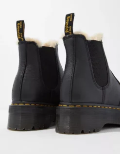 Dr. Martens Women's 2976 Faux Fur-Lined Platform Chelsea Boot -American Eagle Fashion 7411 5887 001 d1