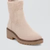 MIA Kara Knit Cuff Lug Sole Chelsea Boot Taupe