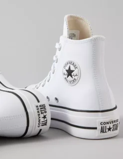 Converse Chuck Taylor Leather All Star Platform Lift High-Top Sneaker White -American Eagle Fashion 7412 6852 100 d2