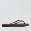 Havaianas Women's Slim Logo Metallic Flip Flops Chocolate