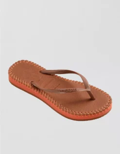 Havaianas Women's Slim Flatform Loop Flip Flops Cognac
