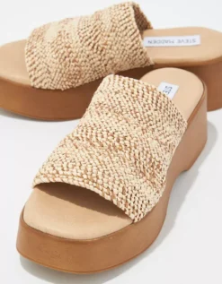 Steve Madden Women's Slinky30 Sandal Natural -American Eagle Fashion 7413 6093 109 d1