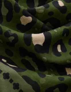 Maison Lecomte Flament Cotton Voile Scarf Green -American Eagle Fashion 7452 4841 300 d1