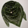 Maison Lecomte Flament Cotton Voile Scarf Green