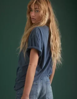 AE77 Premium Classic T-Shirt Navy -American Eagle Fashion 7455 3190 410 d2