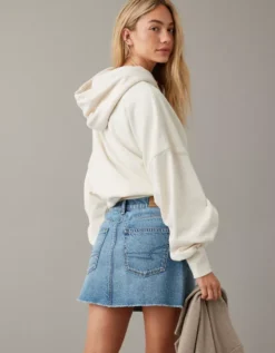 AE '90s High-Waisted Embellished Denim Mini Skirt -American Eagle Fashion 8332 4709 915 ob