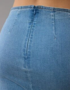 AE Next Level Highest Waist Denim Midi Skirt Light Wash -American Eagle Fashion 8332 4864 915 d2