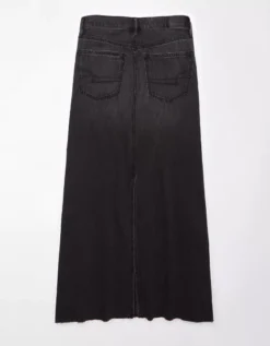 AE To The Floor Denim Maxi Skirt Black -American Eagle Fashion 8332 4879 001 b