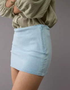 AE Next Level Low-Rise Denim Micro Skort Light Wash -American Eagle Fashion 8332 5098 915 os