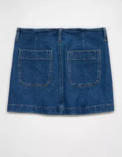 AE Stretch Low-Rise A-Line Denim Mini Skirt Dark Clouds -American Eagle Fashion 8332 5101 086 b