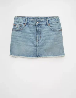 AE Stretch Perfect Denim Mini Skirt Light Wash -American Eagle Fashion 8332 5210 915 f