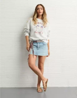 AE Stretch Perfect Denim Mini Skirt Light Wash