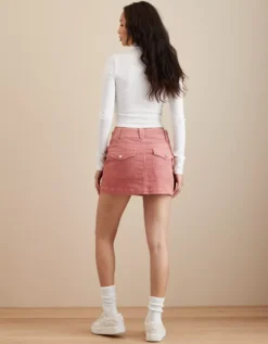 AE Super Stretch High-Waisted Corduroy Mini Skirt -American Eagle Fashion 9332 4736 615 ob