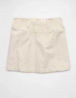 AE High-Waisted A-Line Corduroy Mini Skirt Frosty Cream -American Eagle Fashion 9332 4916 102 b