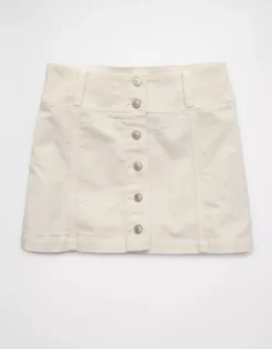 AE High-Waisted A-Line Corduroy Mini Skirt Frosty Cream -American Eagle Fashion 9332 4916 102 f
