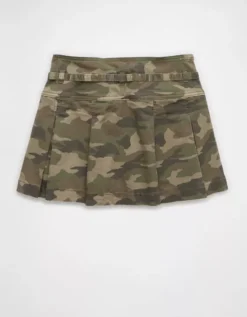 AE Stretch Low-Rise Pleated Camo Mini Skort Multi -American Eagle Fashion 9332 5205 900 b