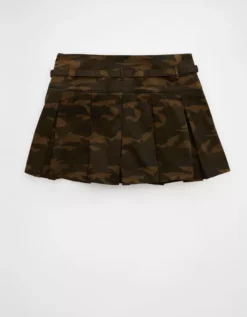 AE Mid-Rise Pleated Camo Skort Traditional Camo -American Eagle Fashion 9332 5328 966 b