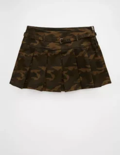 AE Mid-Rise Pleated Camo Skort Traditional Camo -American Eagle Fashion 9332 5328 966 f